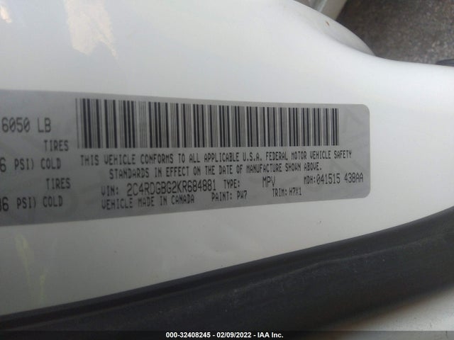 Dodge Grand Caravan Se 2019 2C4RDGBG2KR684881 Image 9