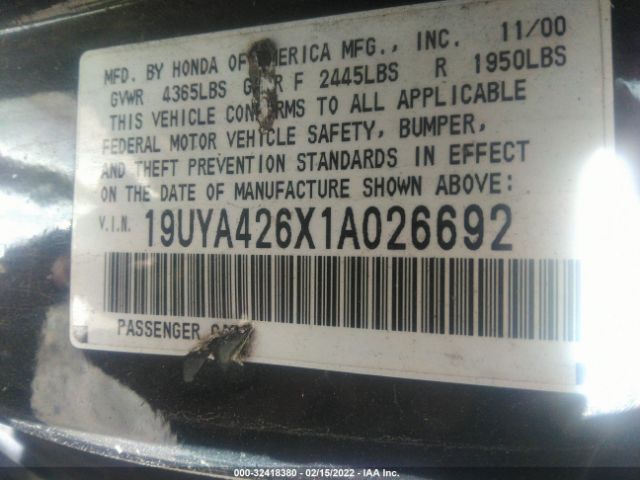 2001 ACURA CL 19UYA426X1A026692 Photo 8