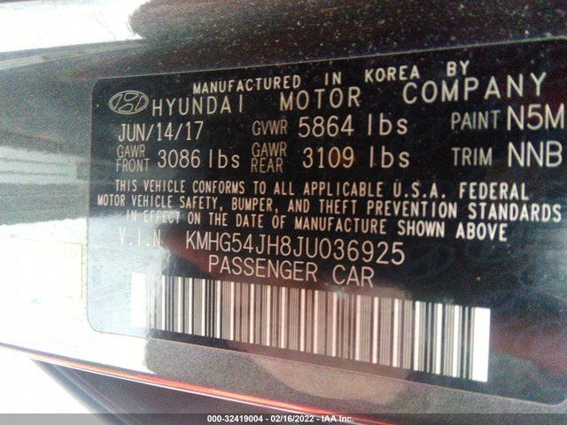 2018 Genesis G90, VIN: KMHG54JH8JU036925
