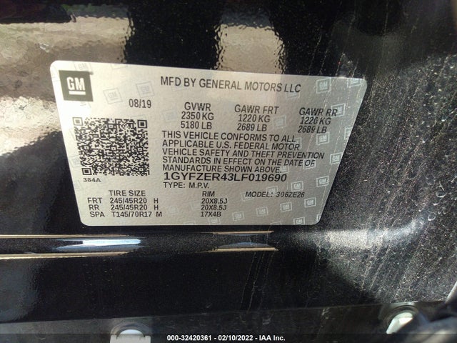 2020 Cadillac XT4, VIN: 1GYFZER43LF019690