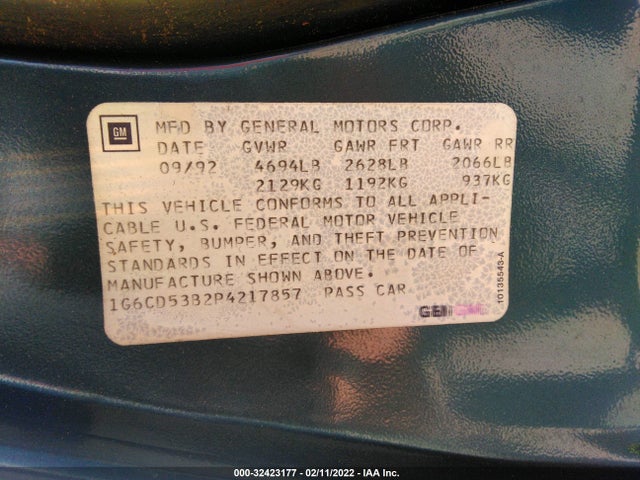 Cadillac Deville 1993 1G6CD53B2P4217857 Image 10