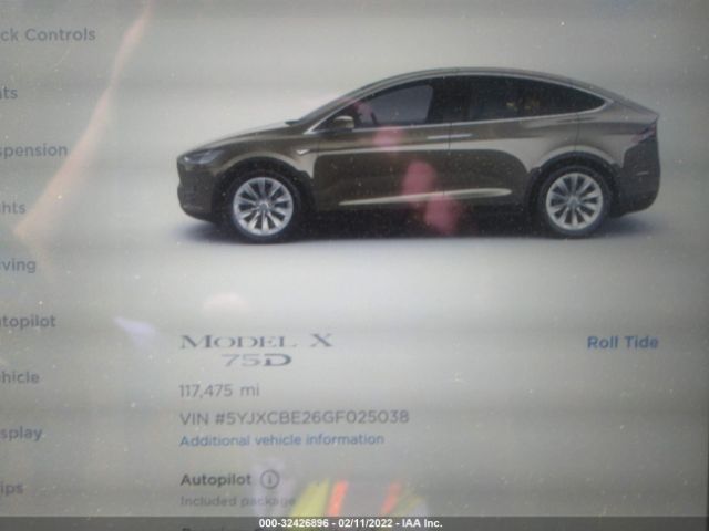 5YJXCBE26GF025038 Tesla Model X 60d/70d/75d/90d/p100d