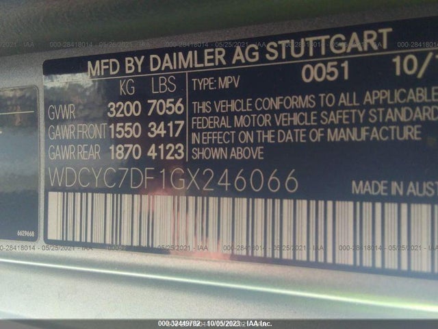 2016 Mercedes-Benz G-Class, VIN: WDCYC7DF1GX246066