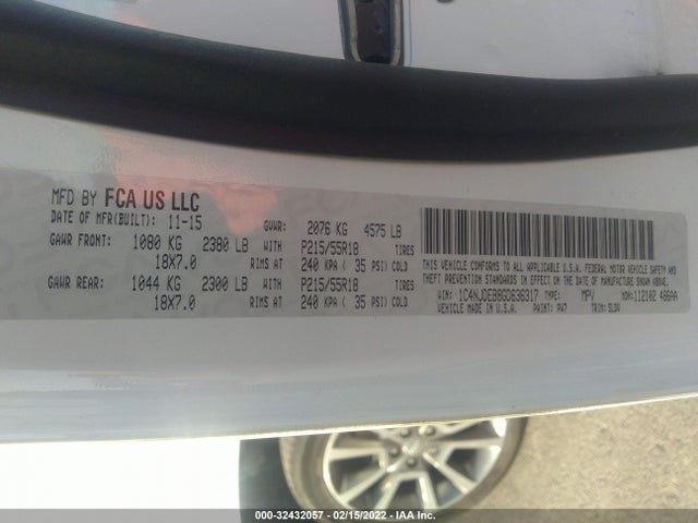 1C4NJDEB8GD636317 Jeep Compass High Altitude Edition
