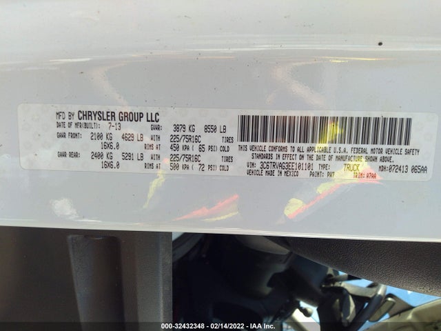 2014 Ram Promaster, VIN: 3C6TRVAG3EE101101