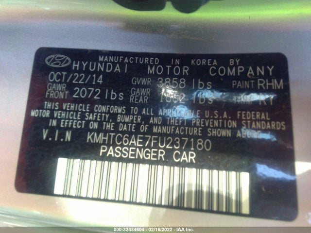 2015 Hyundai Veloster, VIN: KMHTC6AE7FU237180