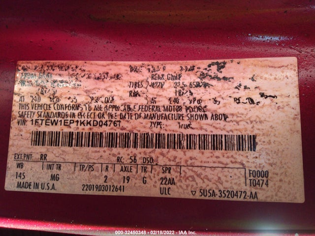 Ford 2.7l-4v 2019 1FTEW1EP1KKD04767 Image 9