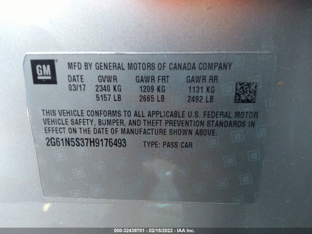 2017 Cadillac XTS, VIN: 2G61N5S37H9176493