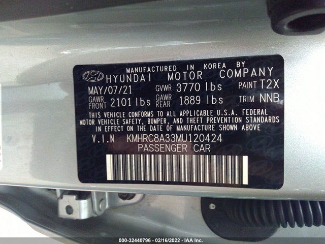 2021 HYUNDAI VENUE VIN: KMHRC8A33MU120424