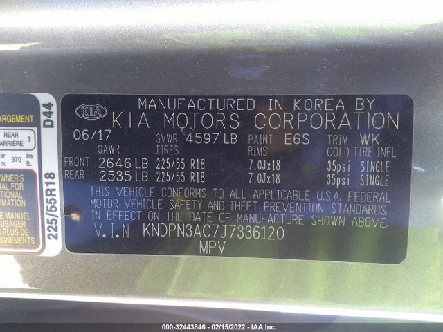 2018 Kia Sportage, VIN: KNDPN3AC7J7336120