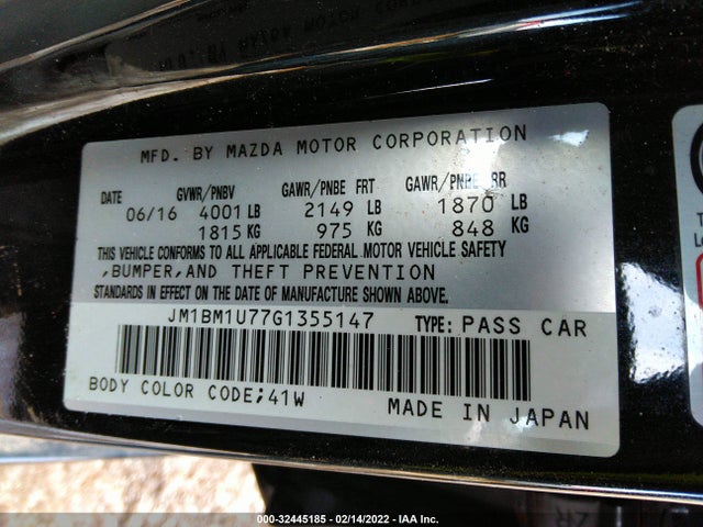 2016 Mazda 3, VIN: JM1BM1U77G1355147