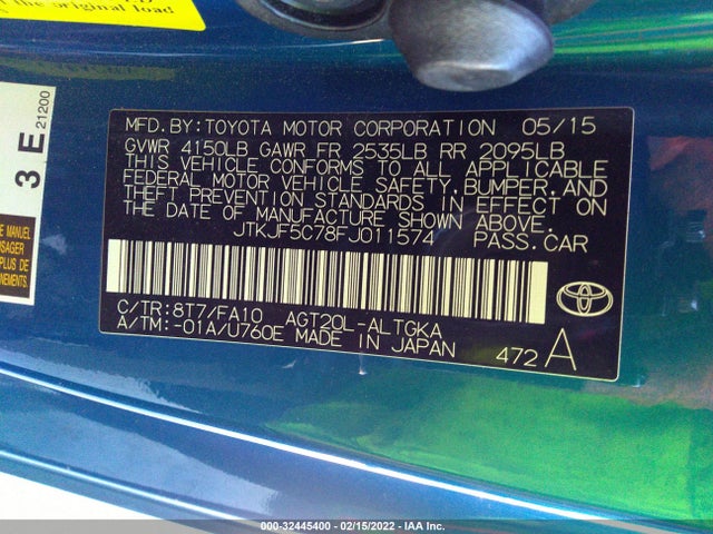 2015 Scion TC, VIN: JTKJF5C78FJ011574