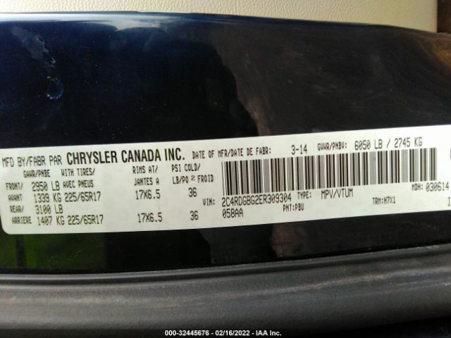 2C4RDGBG2ER309304 Dodge Grand Caravan Se