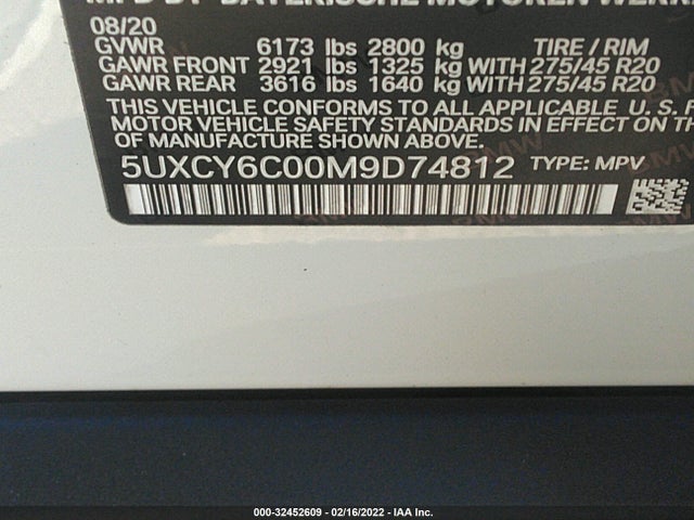 2021 BMW X6, VIN: 5UXCY6C00M9D74812