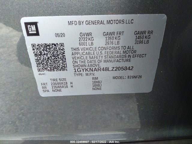 2020 Cadillac XT5, VIN: 1GYKNAR48LZ205842
