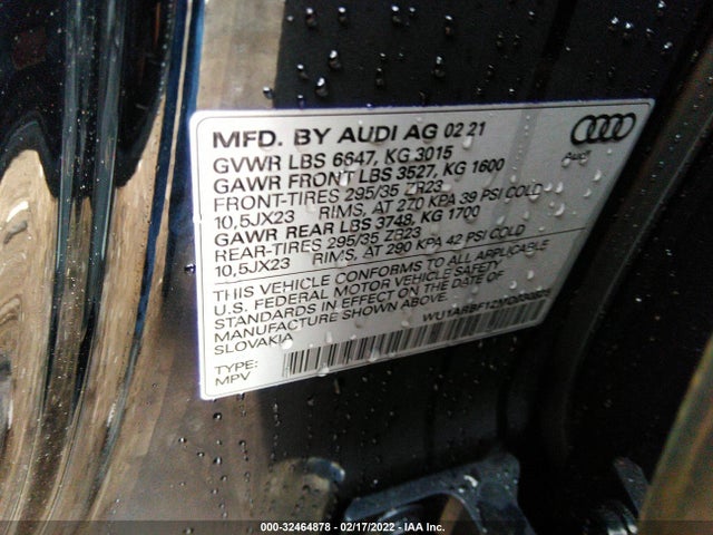 2021 Audi RS Q8, VIN: WU1ARBF12MD030625