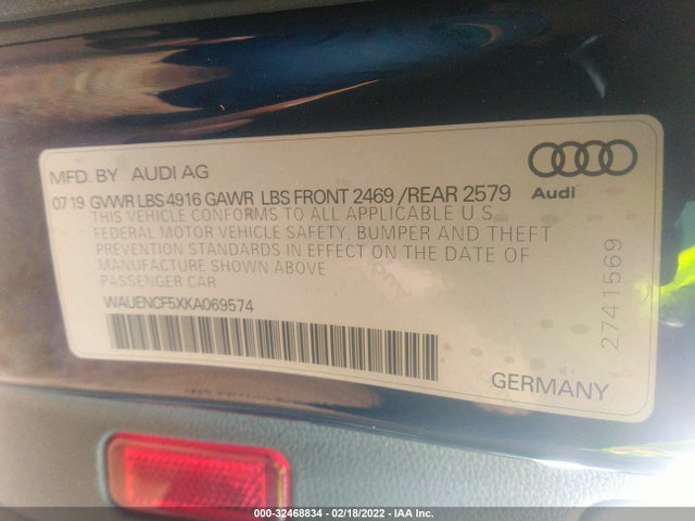 2019 Audi A5, VIN: WAUENCF5XKA069574