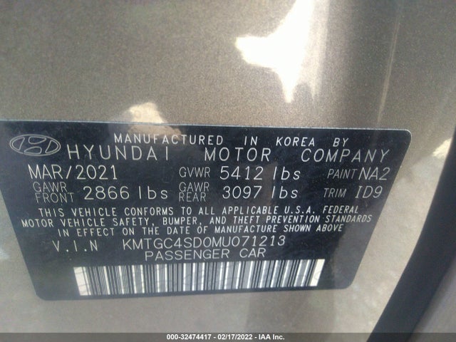 2021 Genesis G80, VIN: KMTGC4SD0MU071213