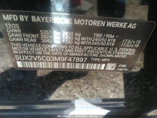 2021 BMW X4, VIN: 5UX2V5C03M9F47897