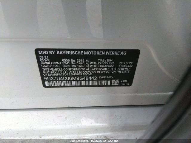 BMW X5  M50i 2021 5UXJU4C06M9G48442 Image 9