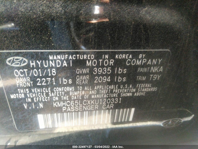Hyundai 2019 2019 KMHC65LCXKU120331 Image 9