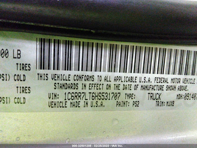 RAM 1500 2017 1C6RR7LT6HS531707 Image 10