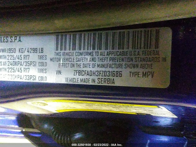2015 Fiat 500L, VIN: ZFBCFADH3FZ031686