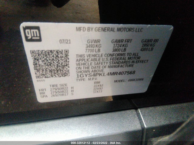 2021 Cadillac Escalade, VIN: 1GYS4PKL4MR407568