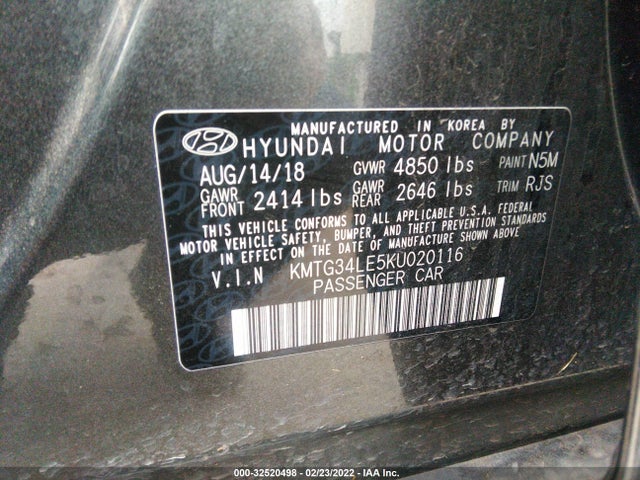 2019 Genesis G70, VIN: KMTG34LE5KU020116