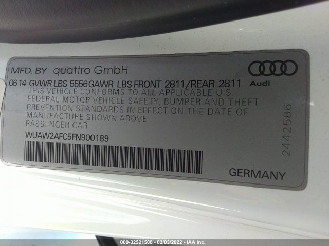 2015 Audi S7, VIN: WUAW2AFC5FN900189
