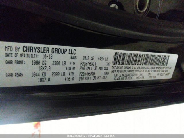 2014 JEEP COMPASS HIGH ALTITUDE VIN: 1C4NJCEA4ED666803