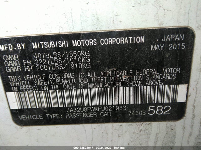 2015 Mitsubishi Lancer, VIN: JA32U8FWXFU021963