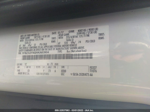 Ford Transit-350 Xlt 2017 1FBZX2YM2HKA63904 Image 9