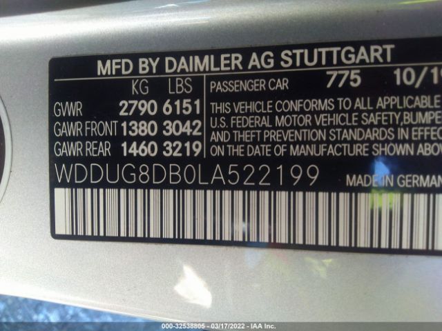 WDDUG8DB0LA522199 Mercedes-Benz S-class S 560