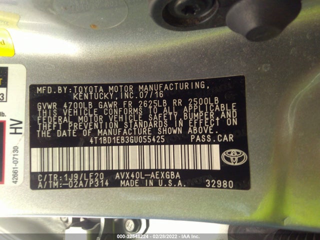 2016 Toyota Avalon, VIN: 4T1BD1EB3GU055425