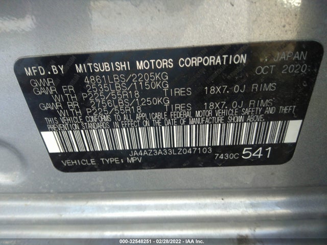 JA4AZ3A33LZ047103 Mitsubishi Outlander Es/se/sel/le/sp