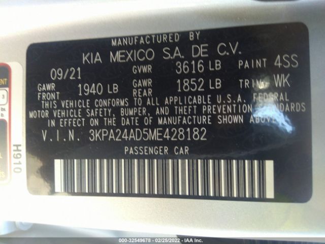 3KPA24AD5ME428182 KIA RIO S