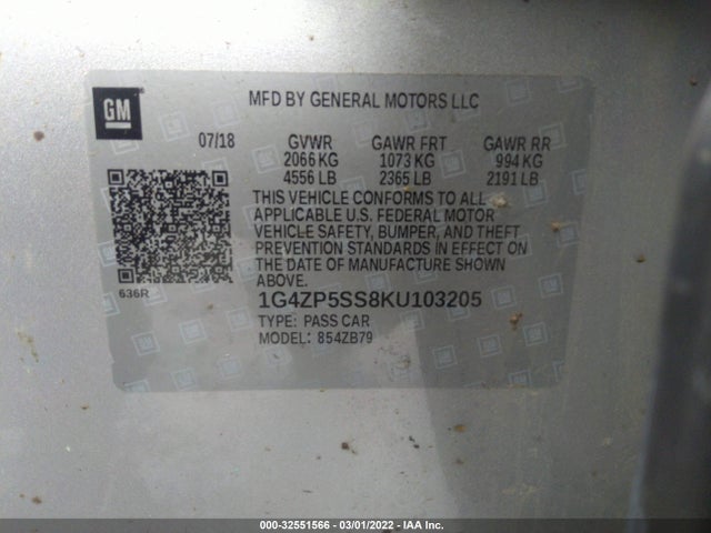 2019 Buick LaCrosse, VIN: 1G4ZP5SS8KU103205