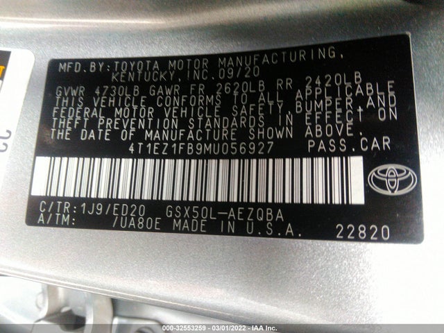 2021 Toyota Avalon, VIN: 4T1EZ1FB9MU056927