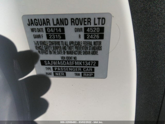 2015 Jaguar F-TYPE, VIN: SAJWA6DA8FMK13472