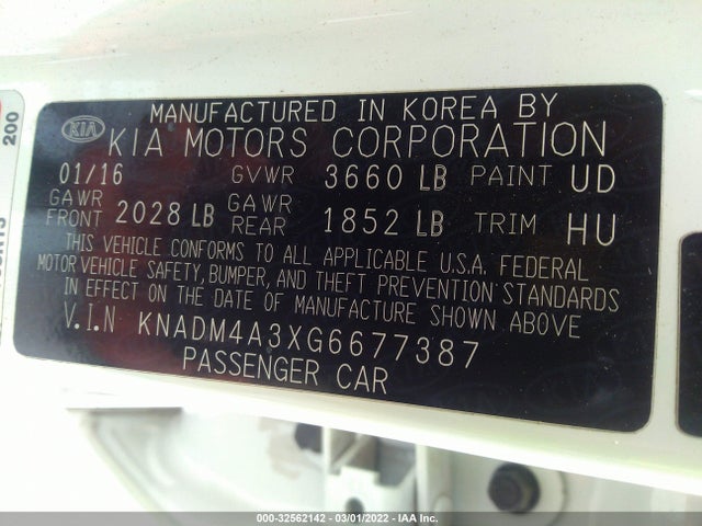 2016 Kia Rio, VIN: KNADM4A3XG6677387