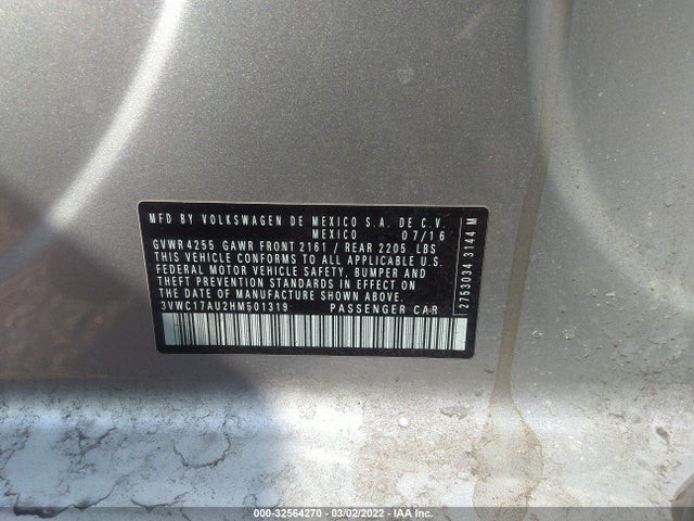 2017 Volkswagen Golf, VIN: 3VWC17AU2HM501319