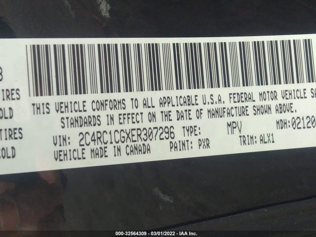 2C4RC1CGXER307296 Chrysler Town & Country Touring-l