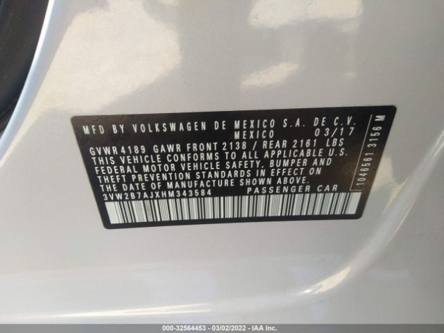 2017 VOLKSWAGEN JETTA 3VW2B7AJXHM343584 Photo 8