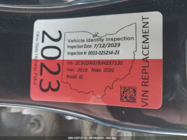 2C3CDXGJ9JH237130 Dodge Charger R/t Scat Pack