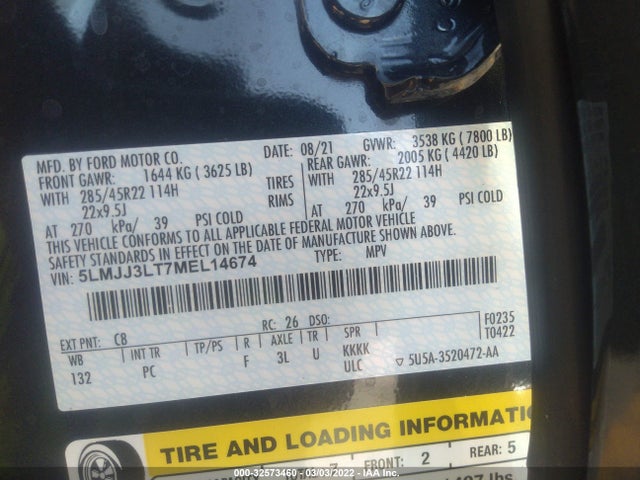 2021 Lincoln Navigator, VIN: 5LMJJ3LT7MEL14674