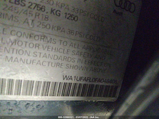 2015 Audi A6, VIN: WA1UFAFL0FA048408