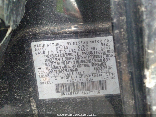 Nissan SENTRA SV 2015 3N1AB7AP2FL679240 Image 9