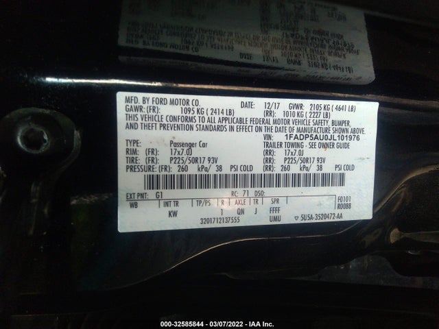 2018 Ford C-Max, VIN: 1FADP5AU0JL101976