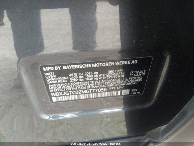 2021 BMW X1, VIN: WBXJG7C02M5T77056